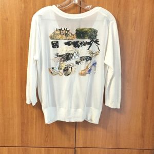 Michael Simon cardigan with appliques on the back